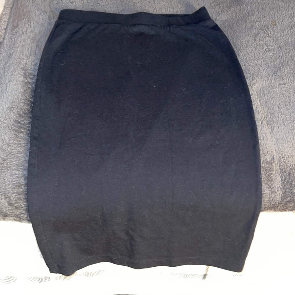 Black cotton pencil skirt